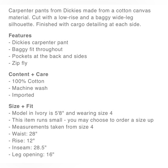 NWT Dickies Women’s Canvas Carpenter Pant 04 Stonewashed Desert Sand workwear - Picture 6 of 12